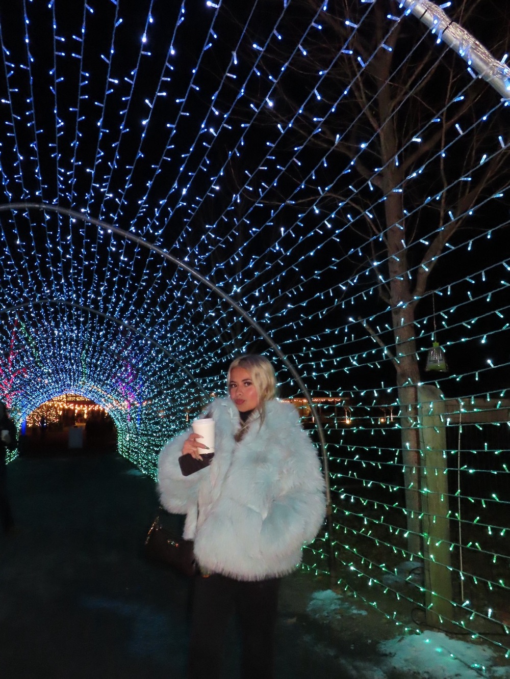 UGG Pale Blue Faux Fur Holiday Jacket